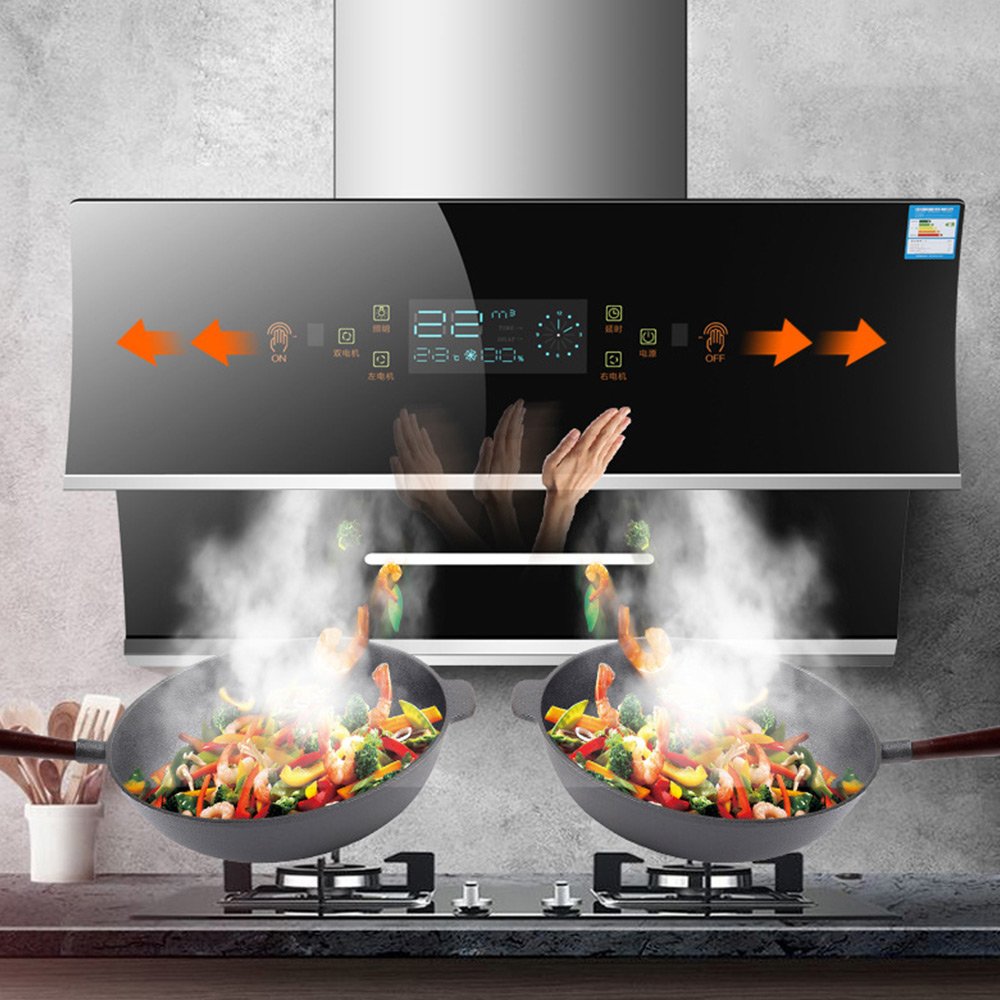 Kitchen Suction Host Household Range Hood Side Suction Range Hood Kitchen Automatic Cleaning Exhaust Hood 750MM