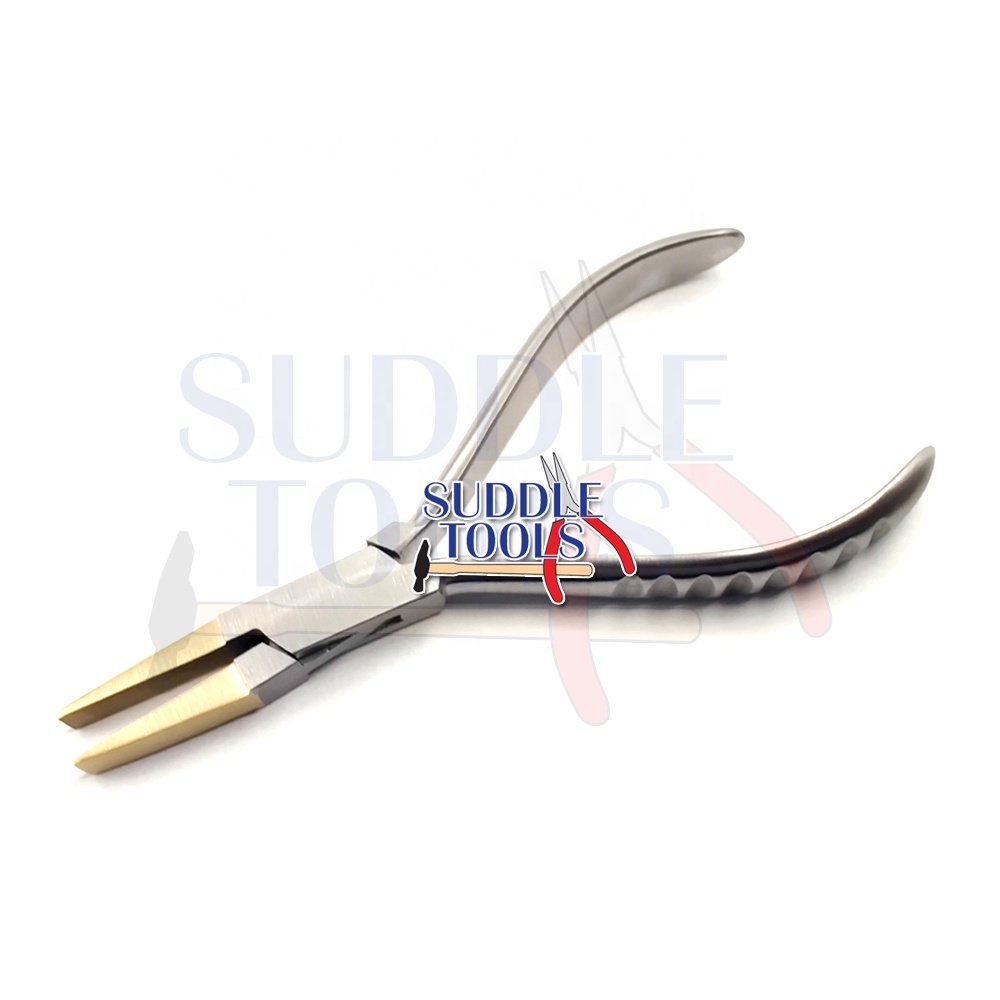 FULL BRASS HEAD FLAT NOSE SMOOTH JAWS PLIERS 130MM JEWELRY JEWELLERY WATCH MAKING BODY PIERCING OPTICAL INSTRUMENT REPAIR TOOLS