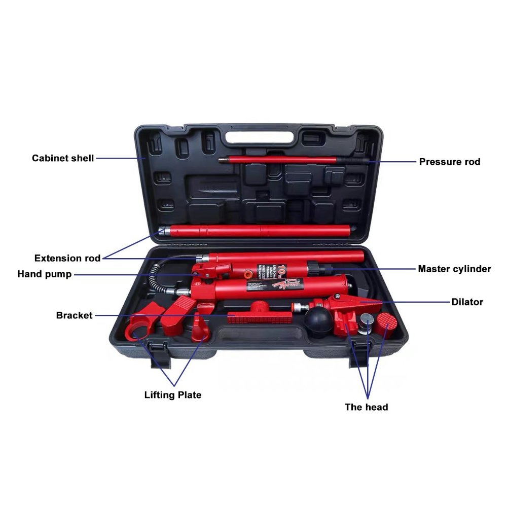 10 Ton Hydraulic Portable Power Body Frame Repair Kits Auto Shop Tool Lift Equipment