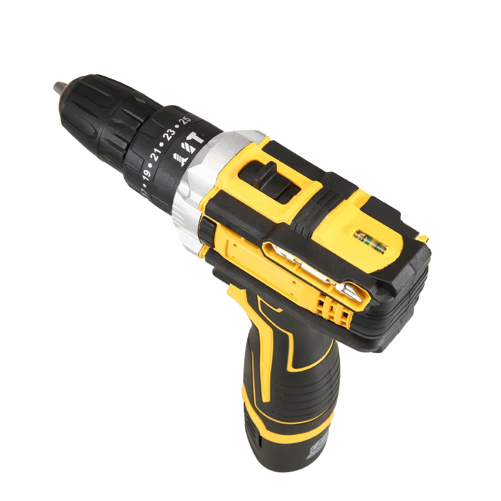 12V lithium battery rechargeable household drill 3-function New power tool hand drill set lithium Yellow impact drill set