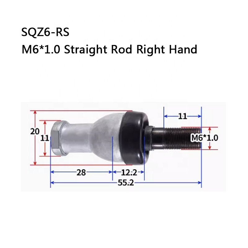 SQZ6-RS M6*1.0 Straight Bearing Steel Rod End Ball Bearing for CMC Mahine