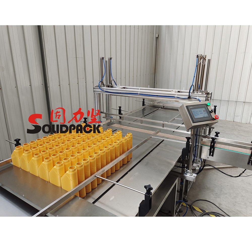 Solidpack Full Automatic Motor Oil 6 Heads Servo Motor Filler Lubricating Oil Canning Line Equipment