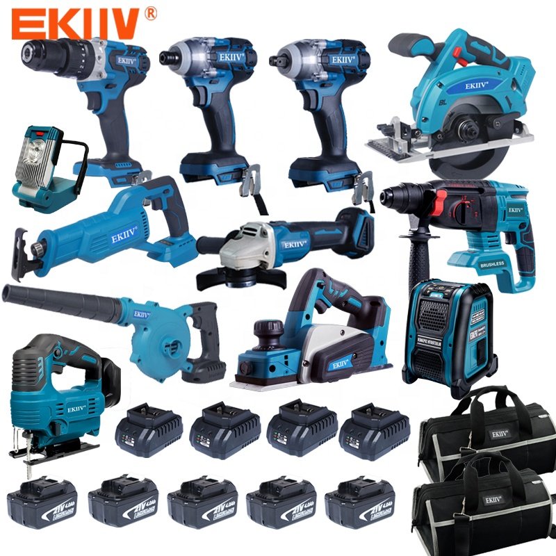Portable Cordless Drill Combination Tool Set Wireless Lithium Electric Impact Drills Rechargeable Battery Power Screwdriver Kits