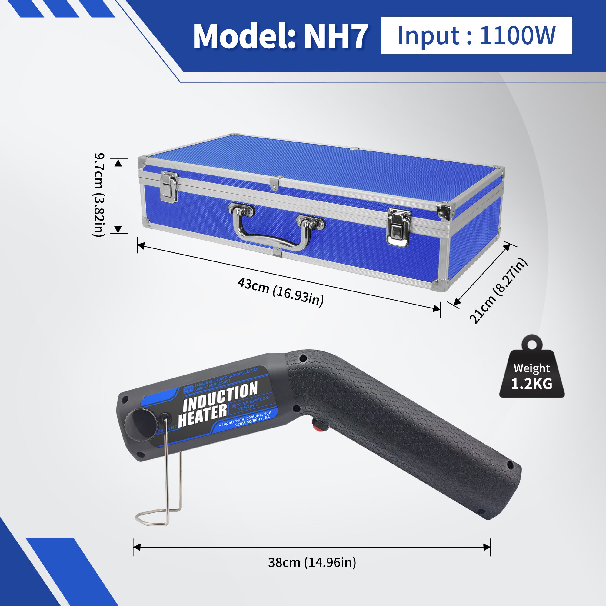 Factory NH7 New Model 1.1Kw Bolt Heater Remover Handheld Magnetic Induction Heater Full Coils for Rusty Body Repair Equipment