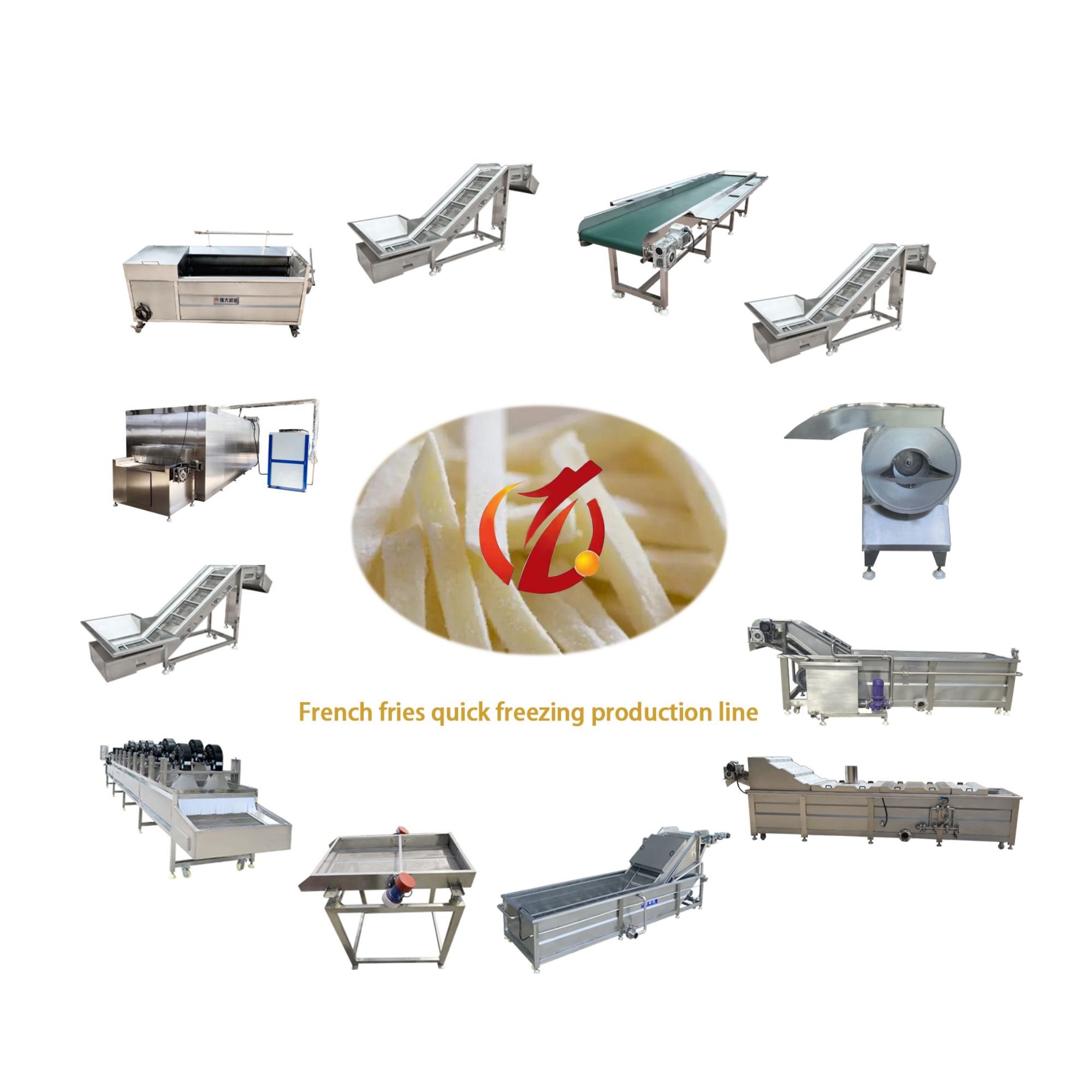 Qiangda Fully Automatic French Fries Production Line Long French Fries Machine French Fries Processing Equipment