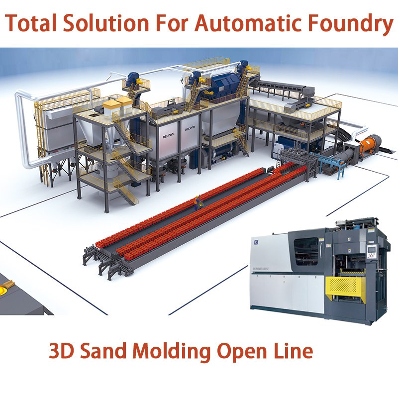 Customized Size Iron Mold Die Casting Brass,iron,aluminium Production Line Automatic Sand Molding Machine