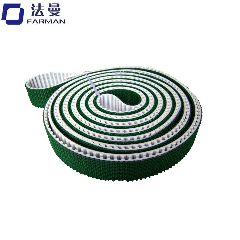 Green Color industrial Seamless Pu timing belt,HTD8M tooth type green rough top pu transmission belt