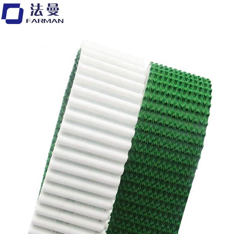 Green Color industrial Seamless Pu timing belt,HTD8M tooth type green rough top pu transmission belt