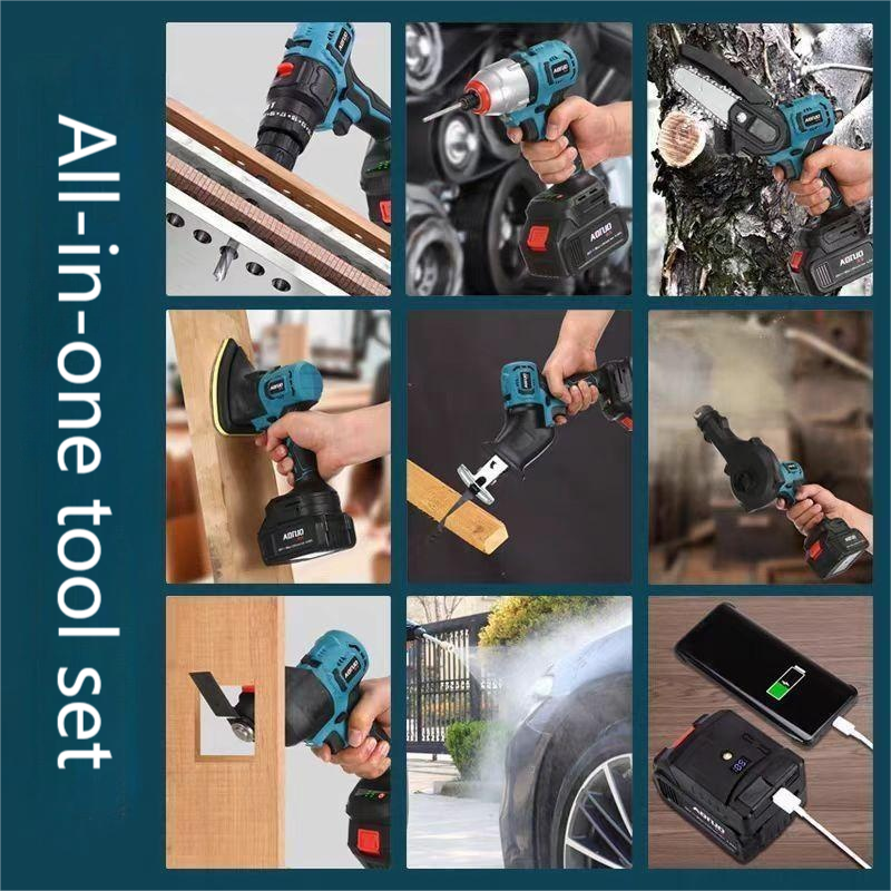 21V Rechargeable Brushless Cordless tools Multipurpose power tools set lithium battery tool case