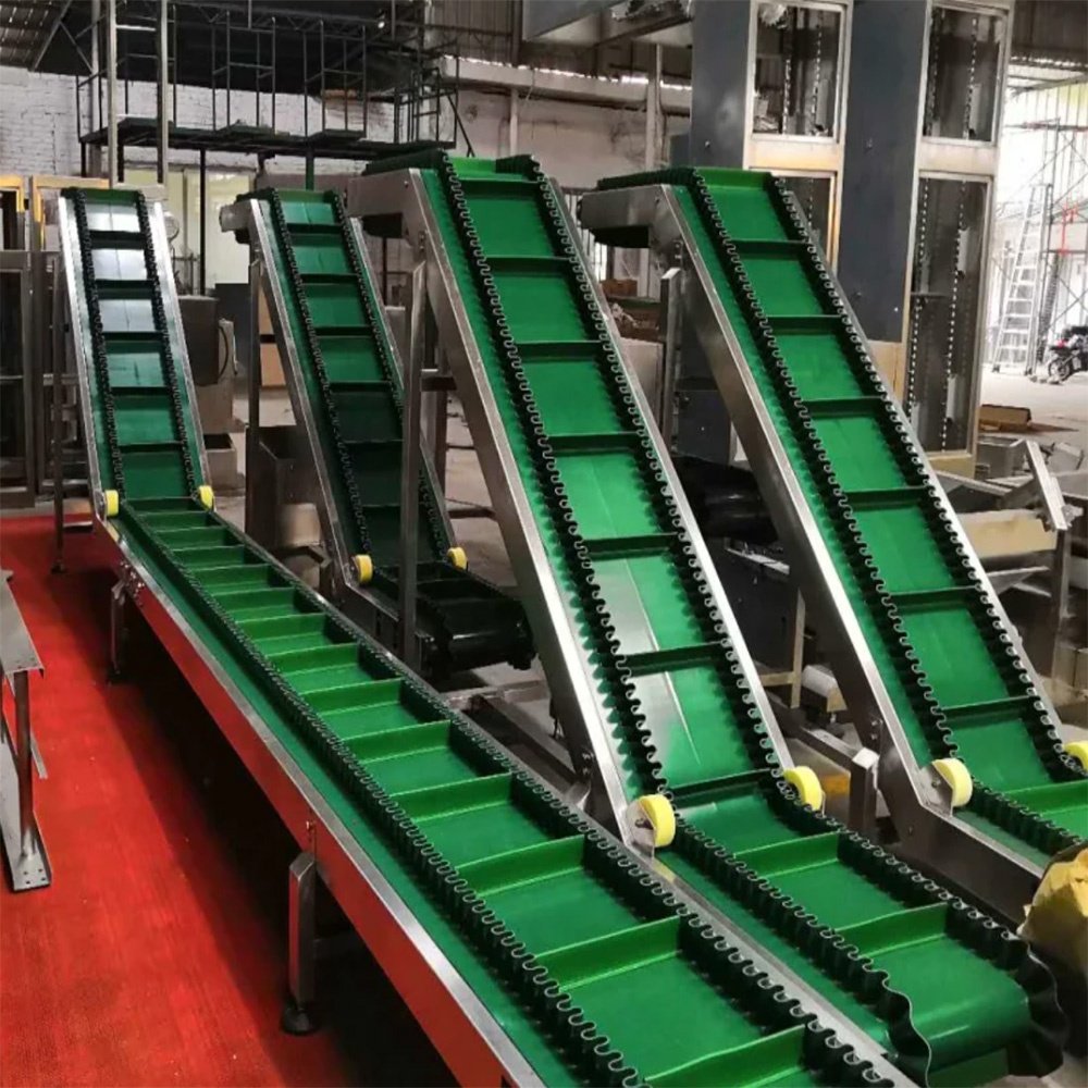 Wear Resisting Moist Seafood Conveying PVC/PU Material Belt Conveyer Lifter