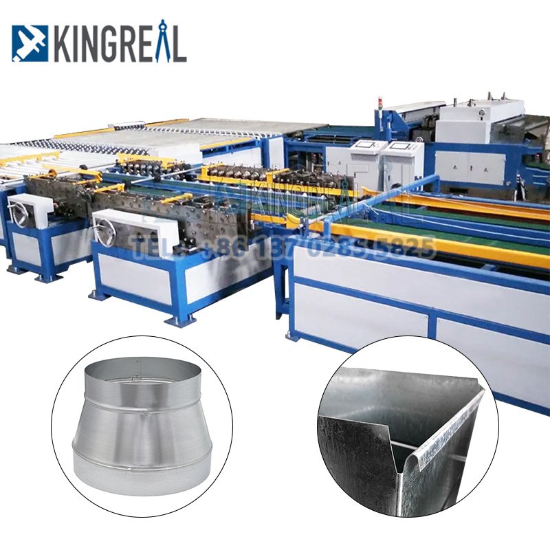 KINGREAL HVAC Automatic Duct Pipe Production Line Duct Tape Making Machine Air Duct Roll Forming Machine Factory Design