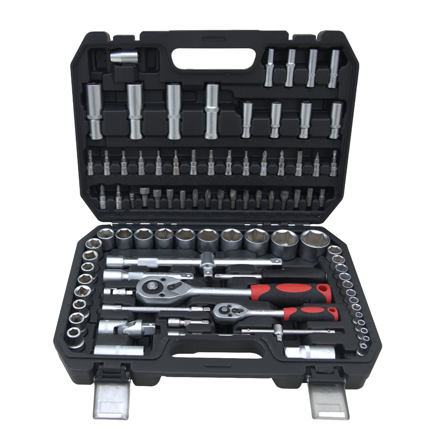 Plastic Box For 1/4" 1/2" Socket Set Ratchet Wrench Tool Kit with Bit Driver Sockets Auto Repair Hand Tool Set
