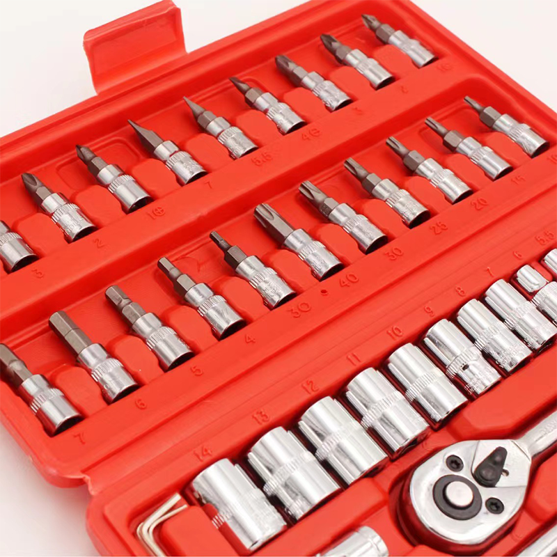 IFIXPRO 46Pcs Ratchet Tool Set High Quality 1/4 inch Drive Repair Tool Set Hot Sale Socket Tool Set