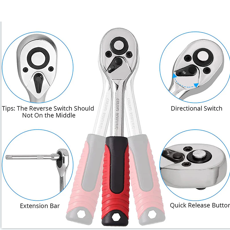 IFIXPRO 46Pcs Ratchet Tool Set High Quality 1/4 inch Drive Repair Tool Set Hot Sale Socket Tool Set