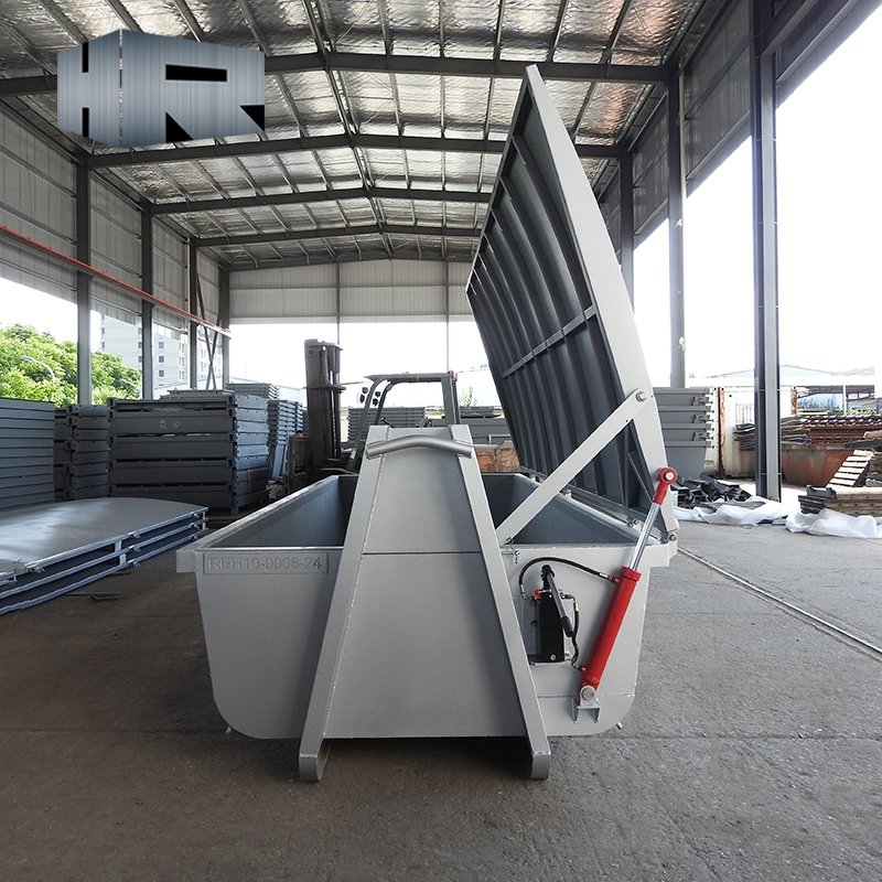 12 Yard Heavy duty hook bins waste recycling roll off dumpster container hook truck bodies hook lift container with steel lids
