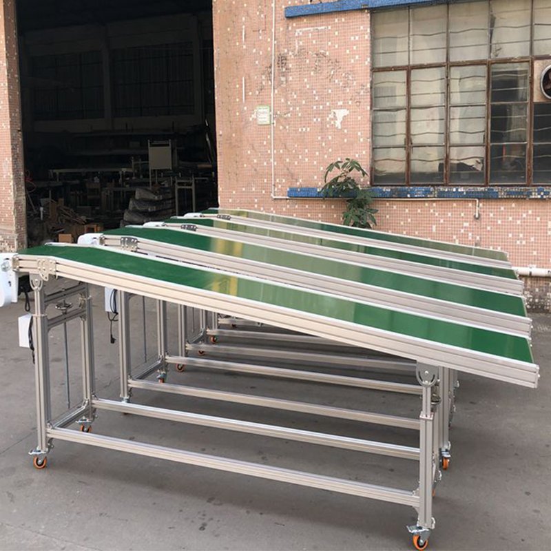 Custom controllable speed green PVC belt conveyor assembly line production line material transmission line
