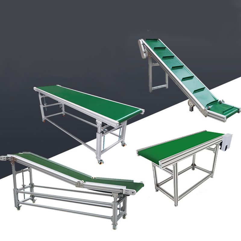 Custom controllable speed green PVC belt conveyor assembly line production line material transmission line