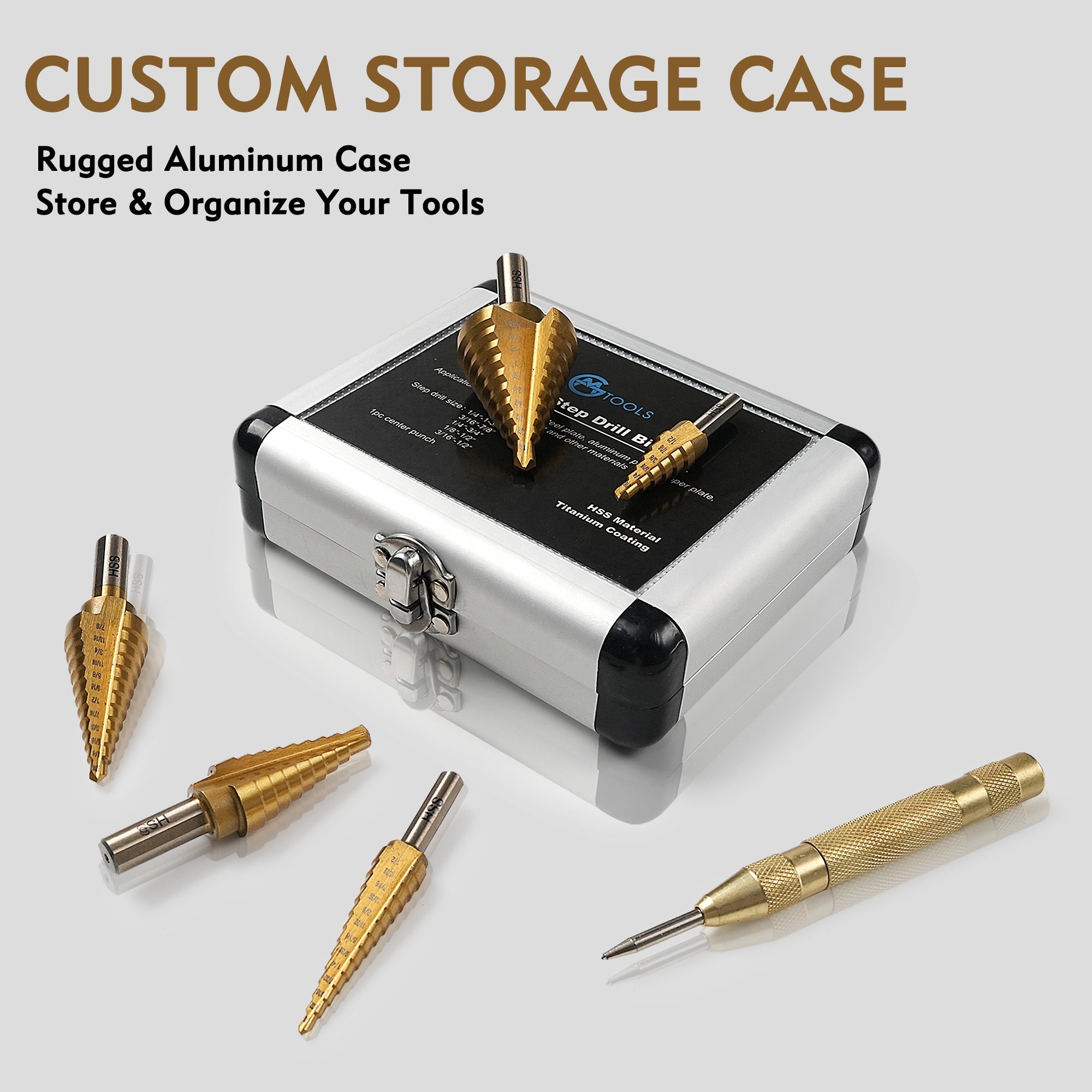 Top quality Hexagon Shank Titanium Step Drill Bits HSS Power Tools Accessories for Wood Metal Drilling
