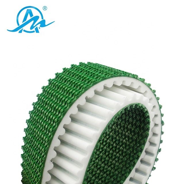 Customized nonstandard HTD8M tooth type timing belt coating with green rough top pvc pu transmission belt