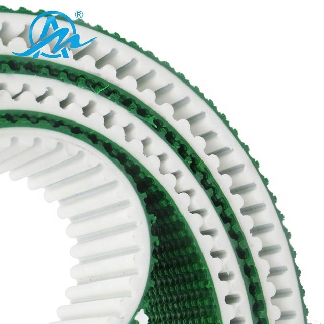 Customized nonstandard HTD8M tooth type timing belt coating with green rough top pvc pu transmission belt