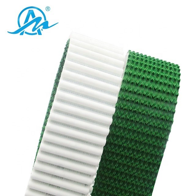 Customized nonstandard HTD8M tooth type timing belt coating with green rough top pvc pu transmission belt