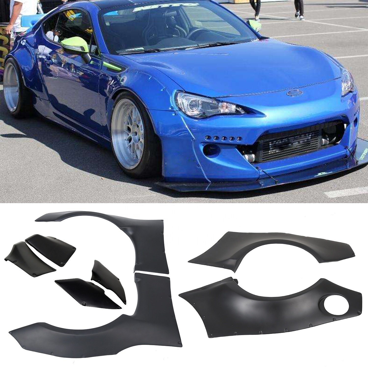 For 13-20 Subaru BRZ 13-16 Scion FRS 86 Wide Body 8pc Fender Flares Wheel Cover