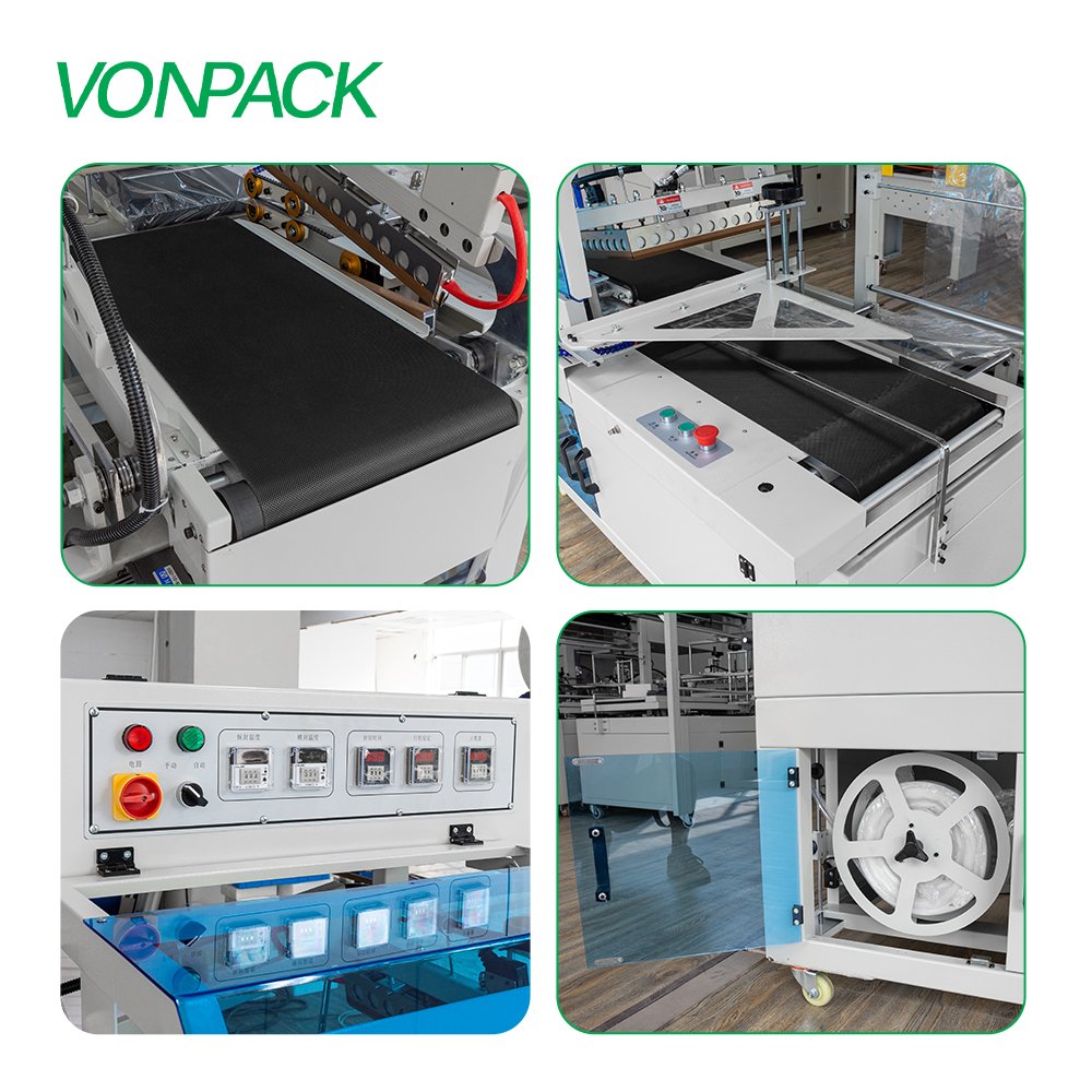 BF450 Fully Auto POF Film Side Sealer L Sealing Machine Assembling Palletizing Wrapping Thermal Shrinking