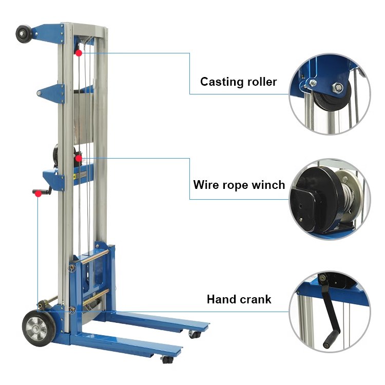 Baot Hand Operated Hydraulic Semi Electric Lift Ladder Forklift Truck Hand Winch Stacker