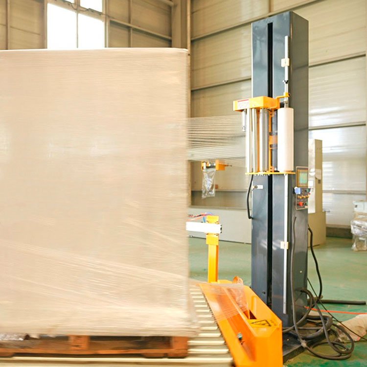 Automatic Pallet Wrapping Machine Online Pallet Stretch Wrapping Machine With Roller Conveyor Auto Pallet Wrapping Machine