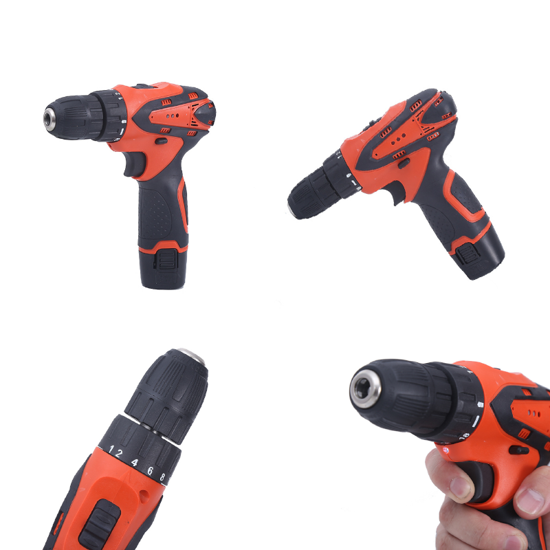 34 Pcs Hand Tool Kit Power Tools Home Repair Used With Lithium Electric Drill