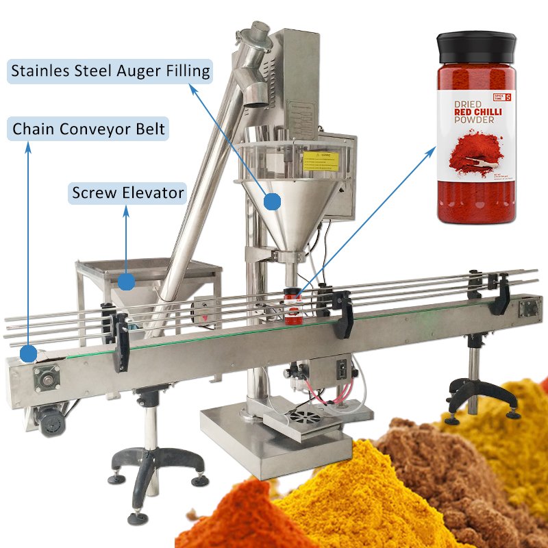 304 Stainless Steel Semi Automatic Spice Grain Powder Filling Packing Machine