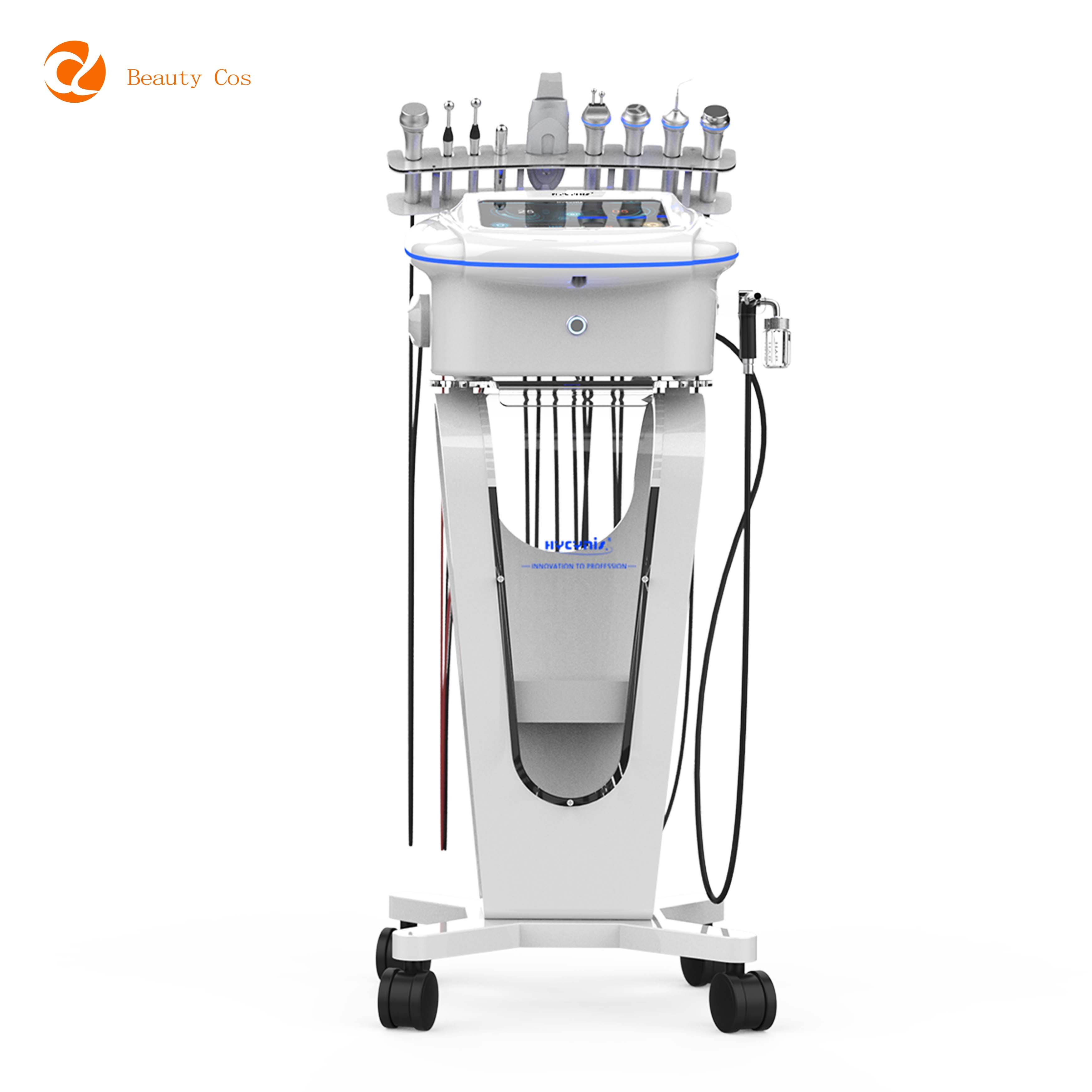 High Quality 9 in 1 Custom Logo Jet Skin Lifting Wrinkle Removal Face Care Machine Targeted for Lips-US & ZA Plug Type