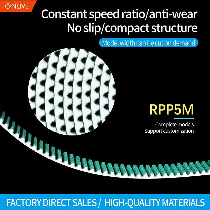Factory Direct Sales Rpp5M Type Stable High Efficiency Low Noise Support Customization Polyurethane Timing Belt