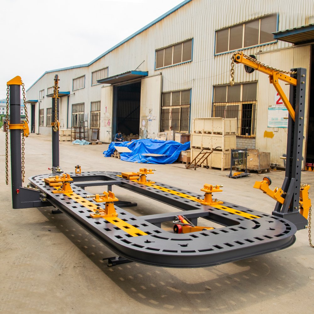 Sunmo Cheap 18 Feet Manganese Steel Auto Rack Pulling Chassis Straightener Car Body Repair Bench O Liner Frame Machine Equipment