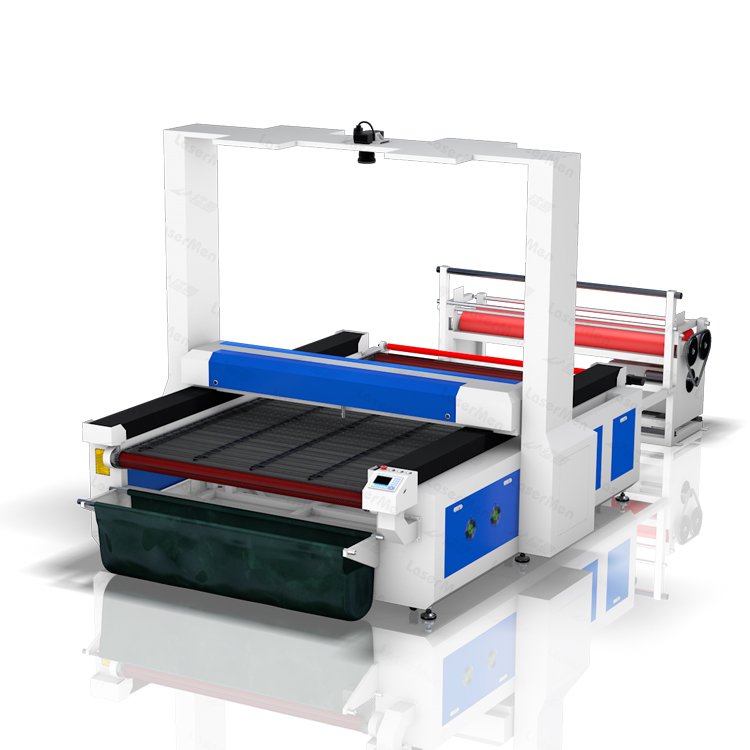 Large ccd camera laser cutting machine for fabric cloth with conveyor platform