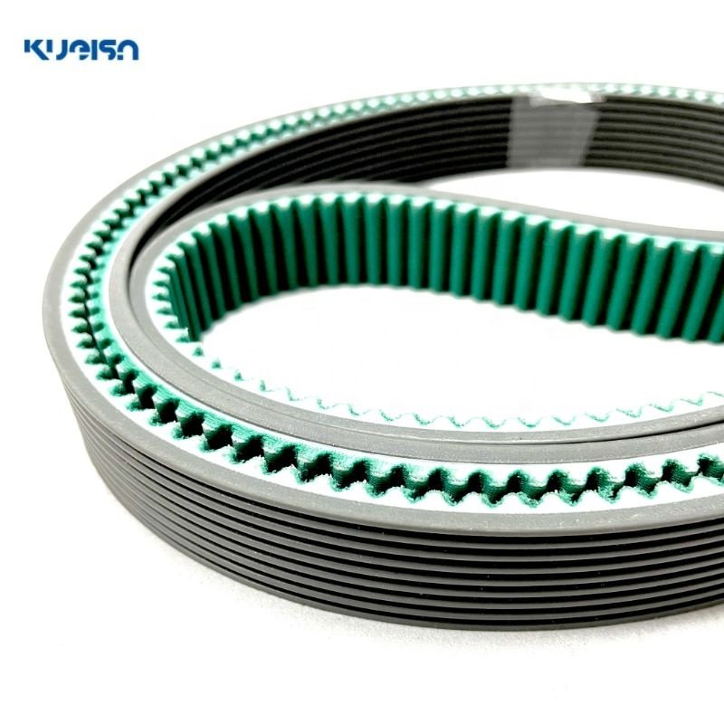 KUEISN HTD 5M 8M PU timing belts Green cloth Gray straight stripes