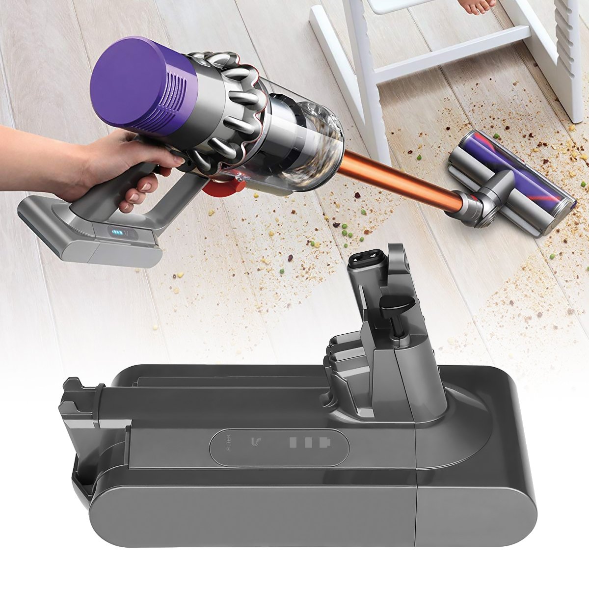 Suitable for dy sonfor Dy son V11 vacuum cleaner accessories SV14 V11 4000mAh power tool lithium battery