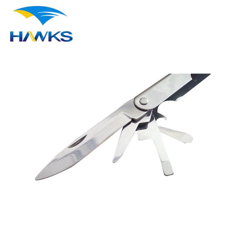 CL2T-CBL04 9 in 1 Multifunction Pocket Folding Pliers Multitool Screwdriver Files Saw Punch Keychain Tools