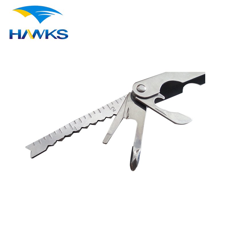 CL2T-CBL04 9 in 1 Multifunction Pocket Folding Pliers Multitool Screwdriver Files Saw Punch Keychain Tools