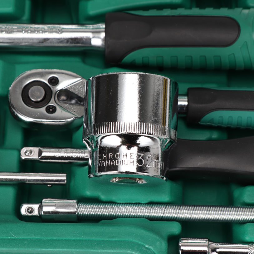 CLAUTOOL 61pcs Socket Ratchet Torque Combination Tool Kits Wrenches Hand Tools Socket Wrench Spanner Tools Set With Box