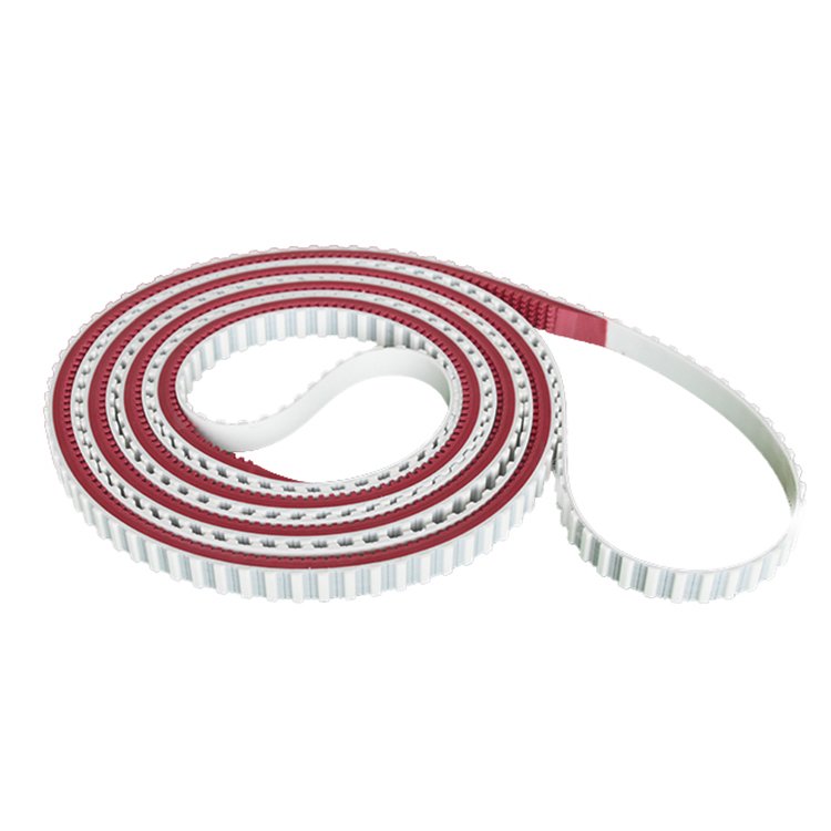 Red APL rubber pattern coating T10 white PU steel cord timing belt for packaging industry