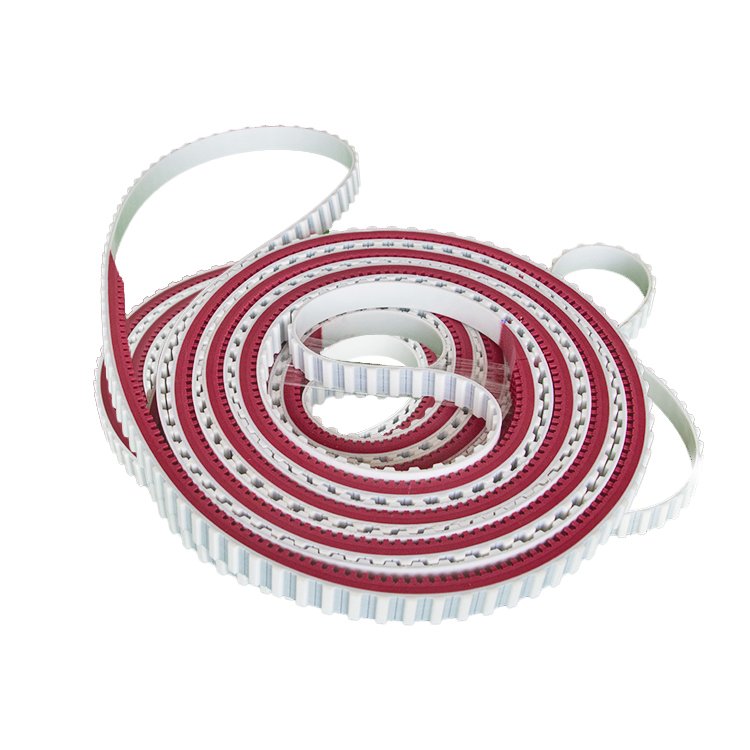 Red APL rubber pattern coating T10 white PU steel cord timing belt for packaging industry