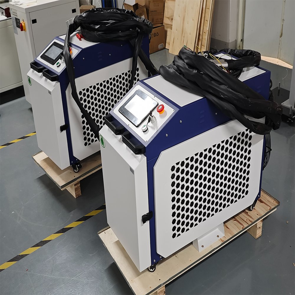 2024 New Efficient 5 in 1 Laser Cleaning Welding Cutting Machine Little Body Blue and Withe