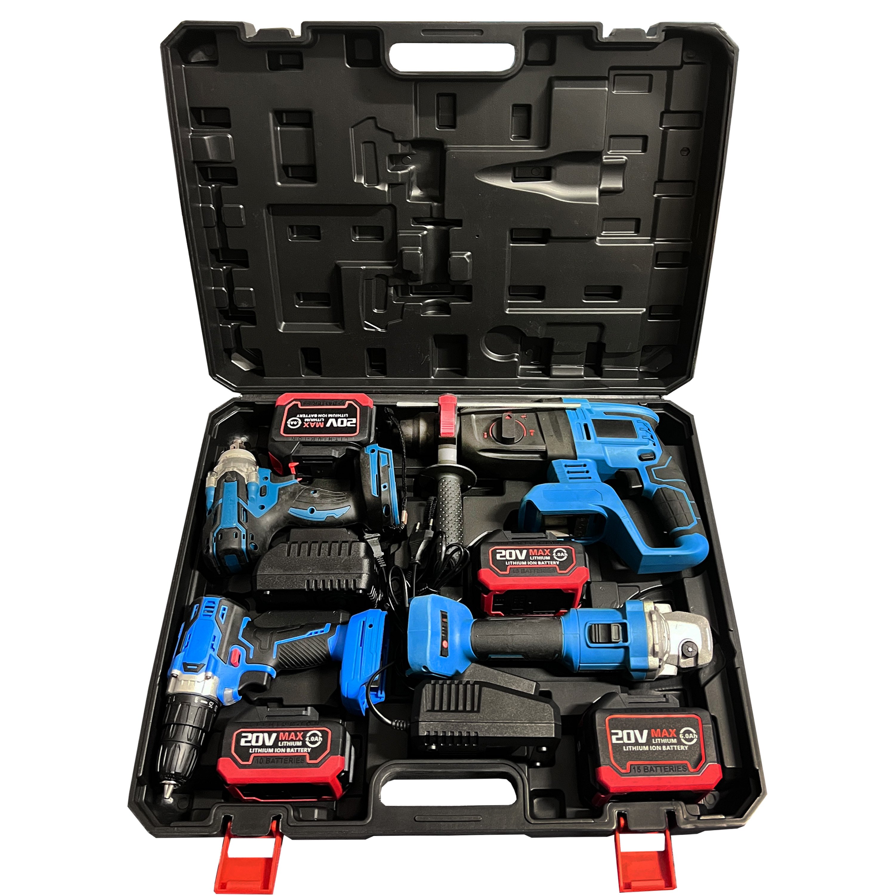 Lithium electric tool set customize cordless drill spanner tool set electric hammer electric riveting gun
