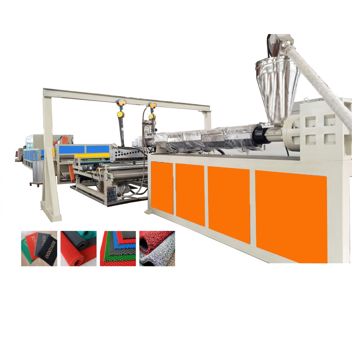 China Made Car Floorings Plastic PVC Coil Carpet Mat Making Machine PVC Coil Carpet Extruder Plant Equipment Production Line