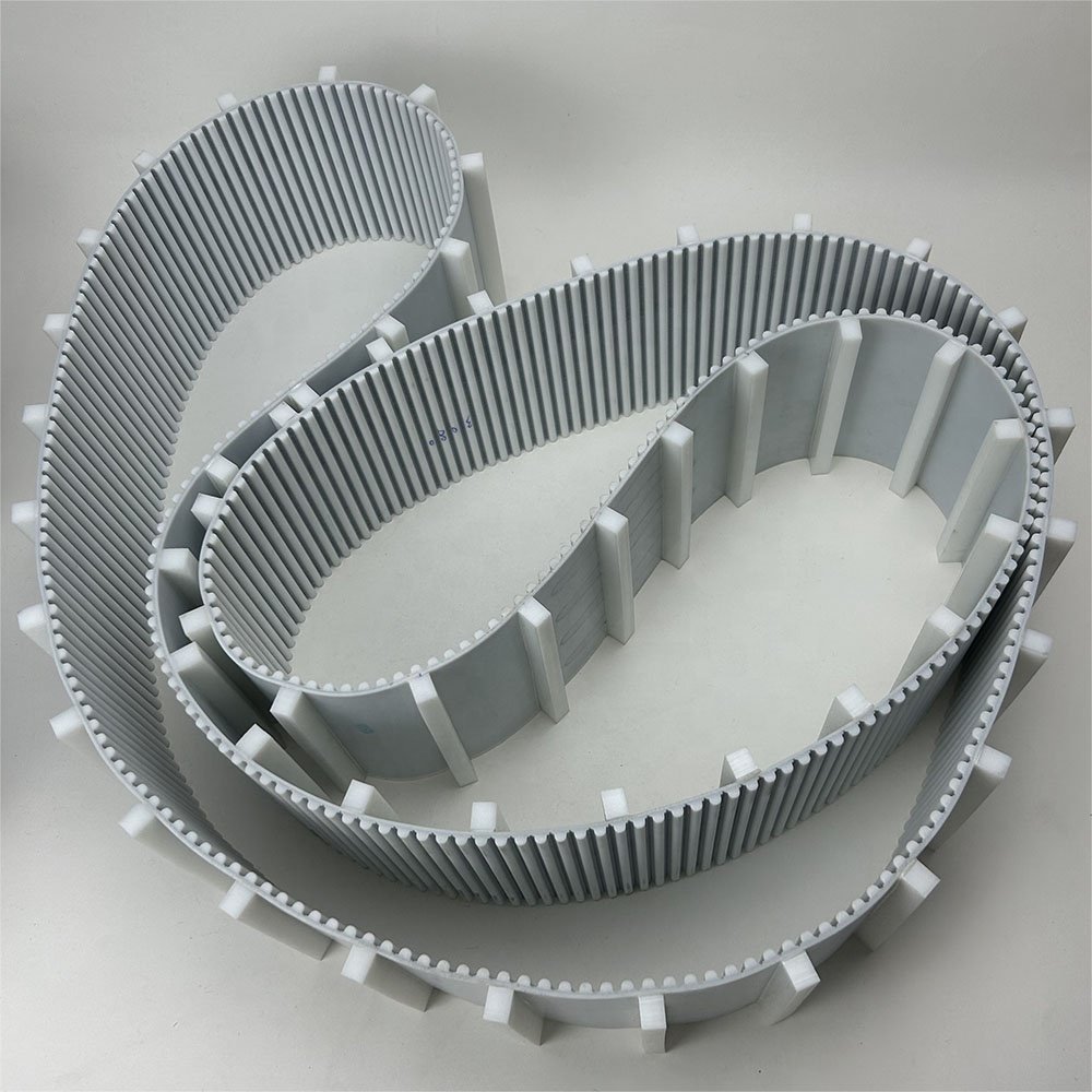 Power transmission STD/HTD 5M/8M/14M/20M AT5 AT10 AT20 PU Timing Belt with Cleats for Conveying