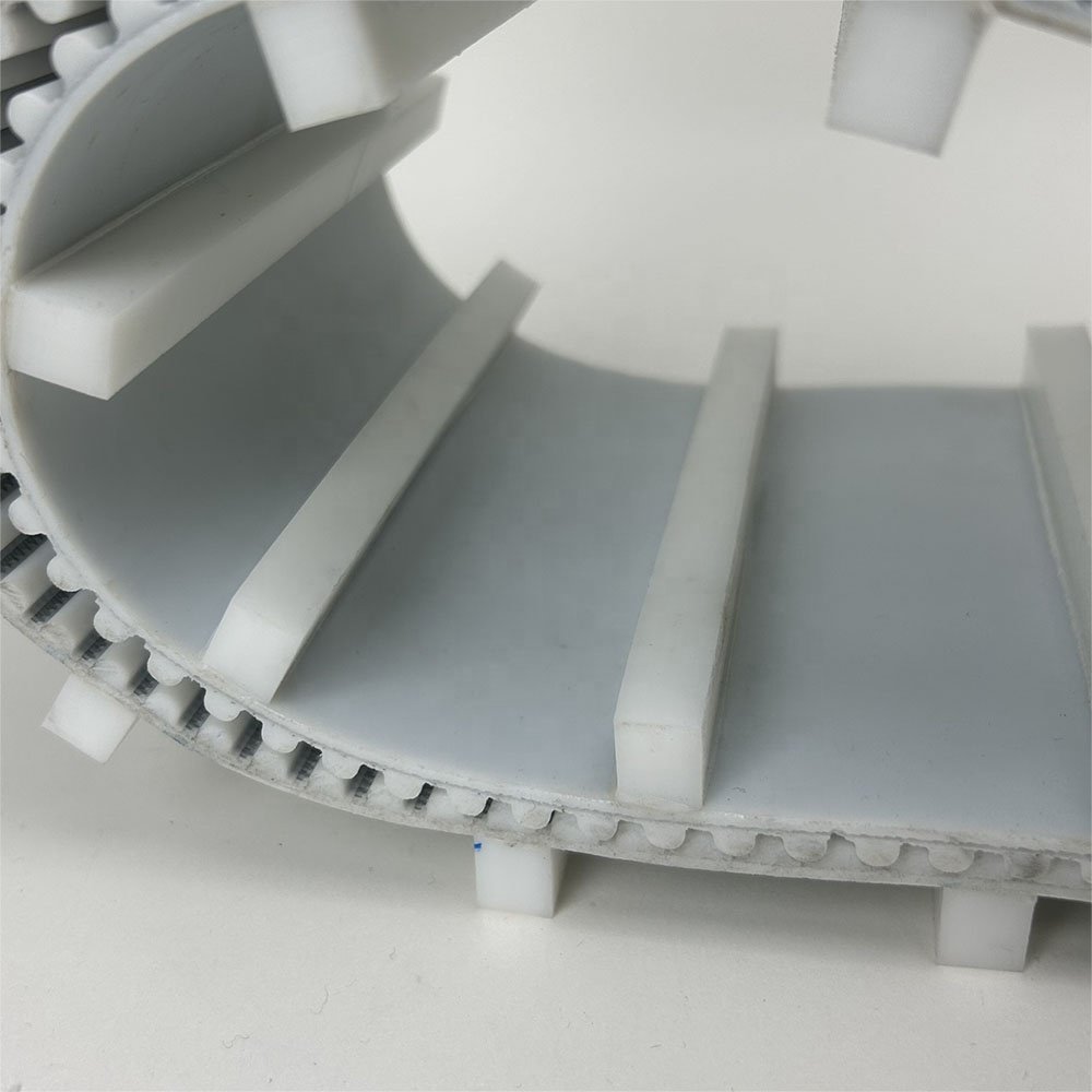 Power transmission STD/HTD 5M/8M/14M/20M AT5 AT10 AT20 PU Timing Belt with Cleats for Conveying