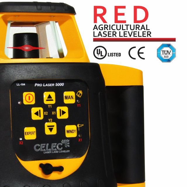 Celec Rotary Laser Transmitter Long Range Auto - Leveling PRO-5000+ Red Laser 1500 Meters IP 65 Dust and Waterproof Laser
