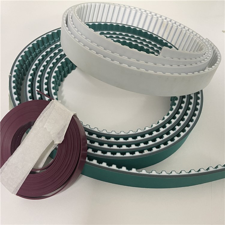 Pu Synchronous Belt With Green Cloth On Both Sides Custom Size Timing Belt
