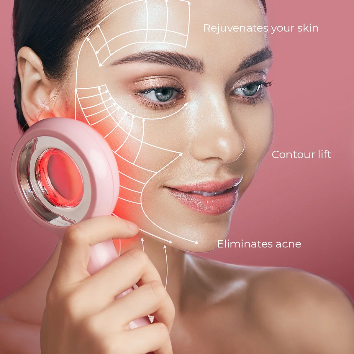 Multi-effect Rejuvenation Facial Skincare Wand Anti- Aging Anti-Acne Red and Bule Light Therapy Device